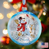 Frosty Forest Friends Glass Ornament by D. Gelsinger - Christmas Santa Snowman Decor - 71105-1624