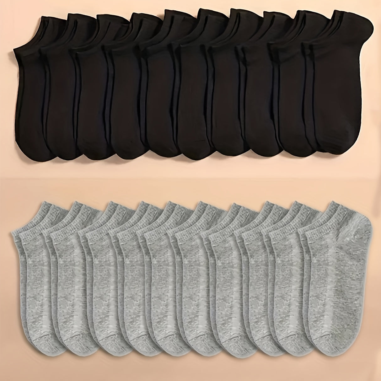 20 paires de chaussettes unies à imprimé, chaussettes basses douces et légères, bas et collants pour femmes