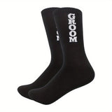 1 par/3 pares de calcetines de algodón para padrinos de boda, calcetines negros para novios, regalos para bodas, calcetines de regalo para padrinos de boda