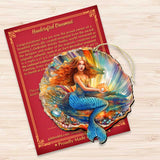 Nautical Christmas Decor - Mermaid in the Shell Wooden Ornaments by G.Debrekht Coastal Holiday Decor - 8688200