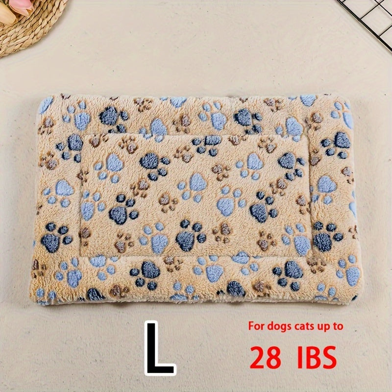 Manta rectangular para mascotas, resistente a la suciedad y para todas las estaciones - Cómoda cama con estampado de pata de perro y corazón (1 unidad)