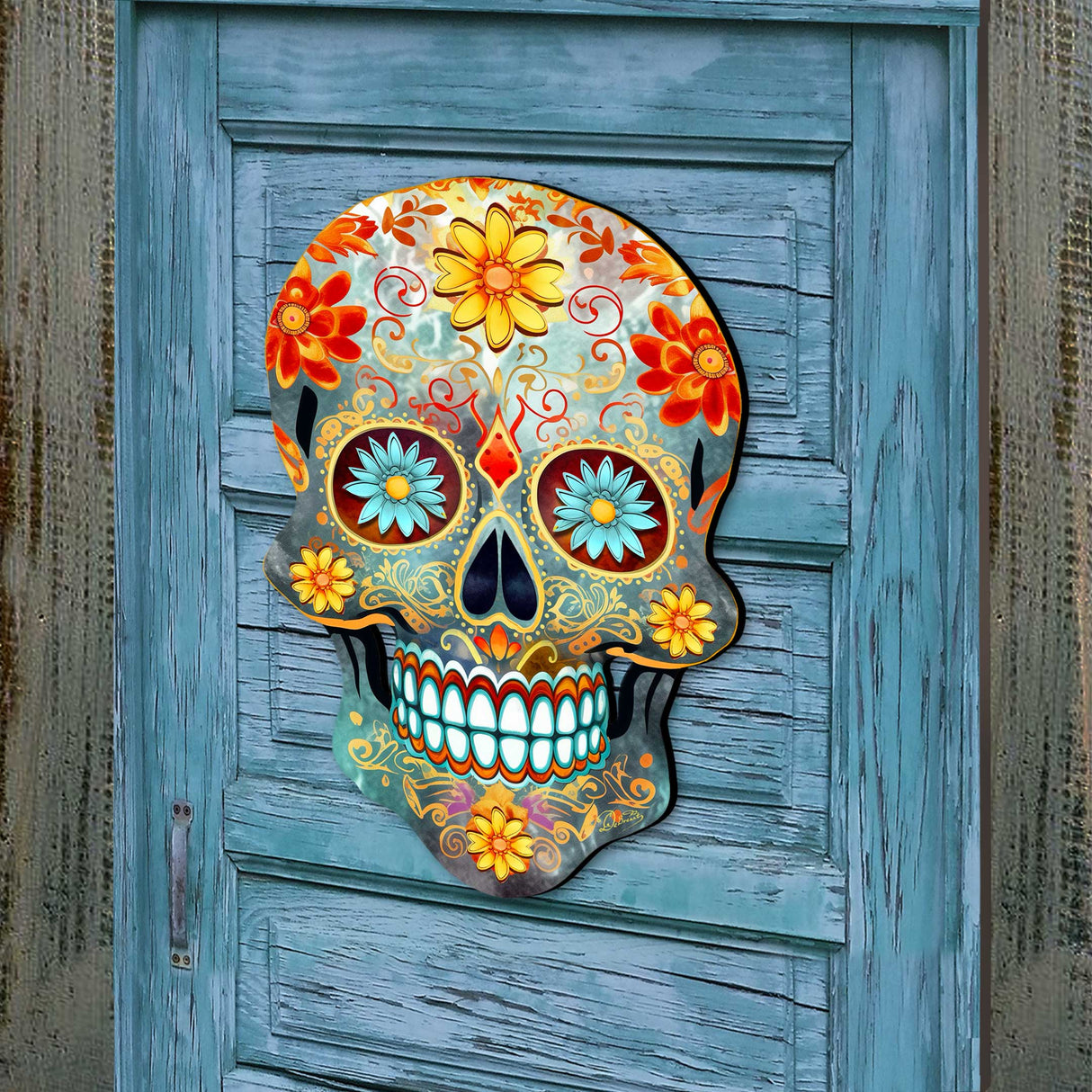 Decoración navideña de calavera de azúcar para puerta de G. DeBrekht - Decoración de Halloween - 8652793H