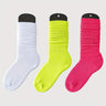 Conjunto de 3 pares de calcetines de media pantorrilla modernos para mujer, de punto liso, suaves y transpirables, tallas grandes (0XL-2XL).