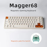 Magnetic White Porcelain Jade 68 Key Aluminum Tuo Keyboard - Lootquake