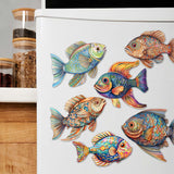 Coastal Fish Decorative Wooden Magnets Set of 6 by G. Debrekht - Coastal Decor - 8090034G-S6