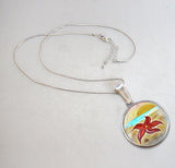 Collar con colgante de estrella de mar y nácar bañado en plata - 44051