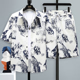 Men's Short-sleeved Suit Youth Student Leisure Sports Cool Shorts Two-piece Set - Lootquake