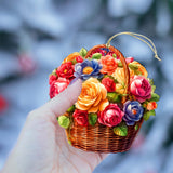 Flowers in the Basket Wooden Ornaments by G. Debrekht - Love Family Decor - 8688316
