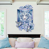 Decoración de puerta con un tigre en el jardín de J. Bergsma - Decoración de vida silvestre - 8591580W-JB