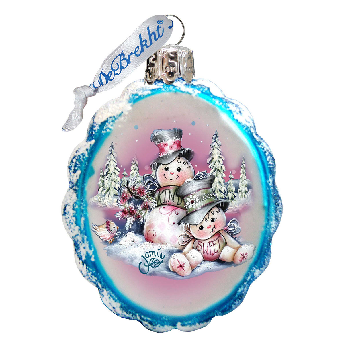 Adorno de cristal de mercurio con forma de muñeco de nieve de Jamie Mills-Price - Decoración navideña de Papá Noel - 778201-MP