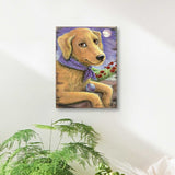 Flowers Fetch & Fun Wooden Wall Art by Laura Seeley - Pets Dog and Cats Decor - 8511111B
