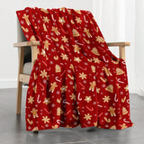 Couverture de Noël, bonhomme en pain d'épices rouge, plaid doux et chaud pour canapé, bureau, lit, camping, voyage, cadeau polyvalent pour toutes les saisons.