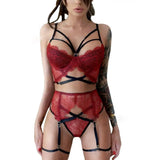 Women's Bundled Three Point Garter Lingerie Set - Lootquake