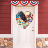 Decoración navideña con forma de corazón de águila patriótica "Dios bendiga a Estados Unidos" de G. DeBrekht - Decoración navideña americana - 8652789H