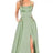 Solid Color Long Slimming And Shoulder Hollow Girlfriends Fashion Bridesmaid Party Dress - Lootquake