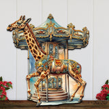 Carousel Giraffe Holiday Door Decor  by G. Debrekht - Christmas Decor - 8611028H
