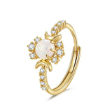 Platinum Round White Opal Glossy Double Moon Edge - Lootquake