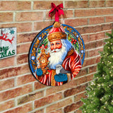 Santa with Clock Holiday Door Decor by G. Debrekht - Santa Snowman Decor - 8652818H