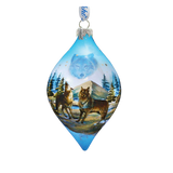 Winter Wolves Glass Ornament by G. DeBrekht - Wildlife Holiday Decor - 74173
