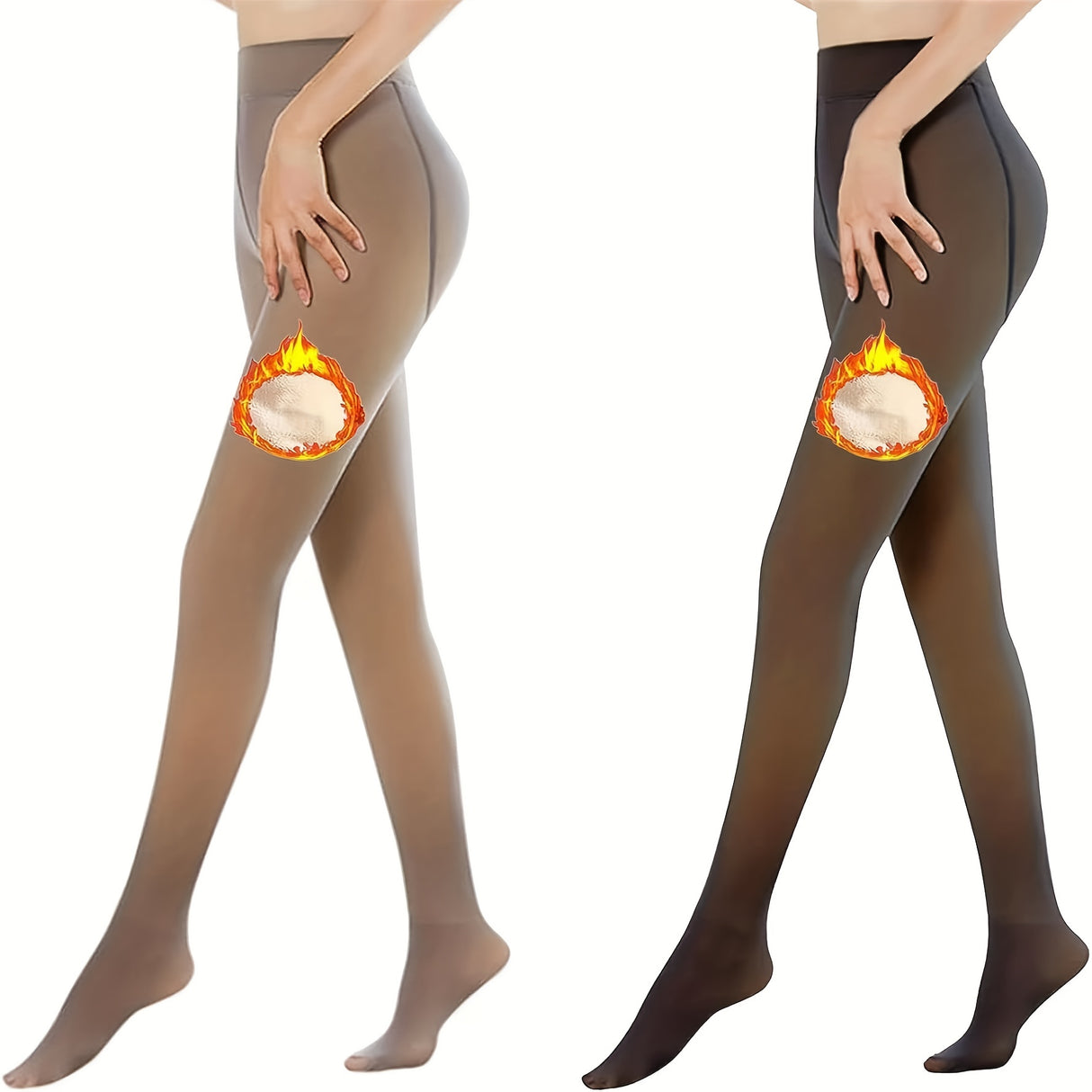 1 paire de leggings d'hiver épais pour femmes ; chaussettes chaudes et fines avec pieds ;