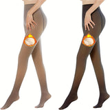 1 paire de leggings d'hiver épais pour femmes ; chaussettes chaudes et fines avec pieds ;