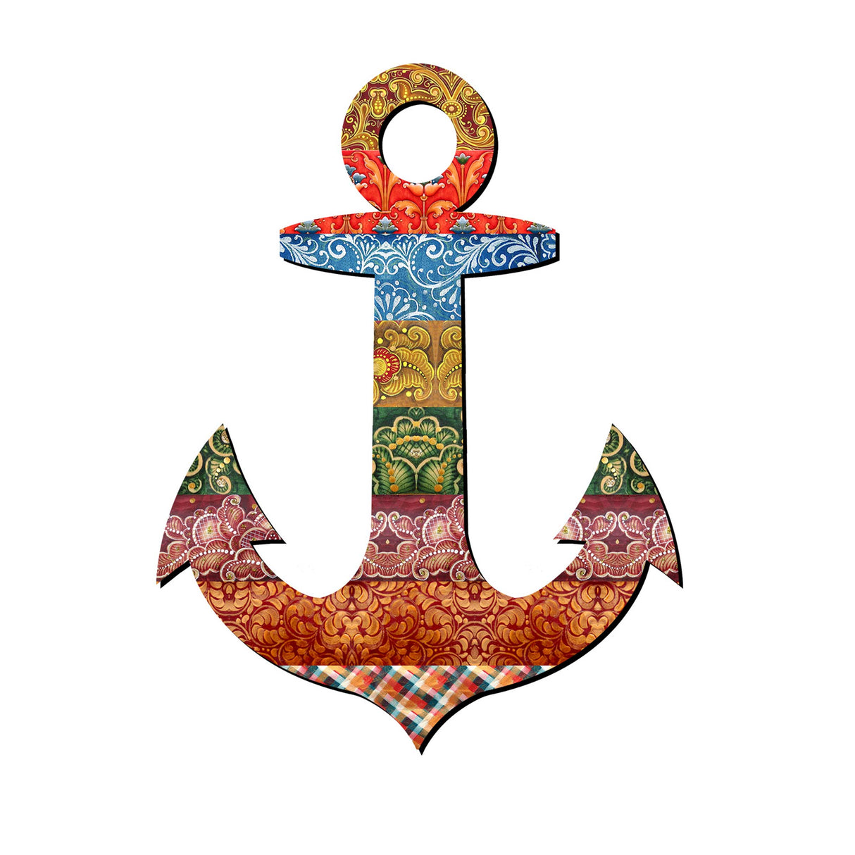 Decorated Anchor Coastal Door Decor by G. DeBrekht - Coastal Holiday Decor - 8198521-2H
