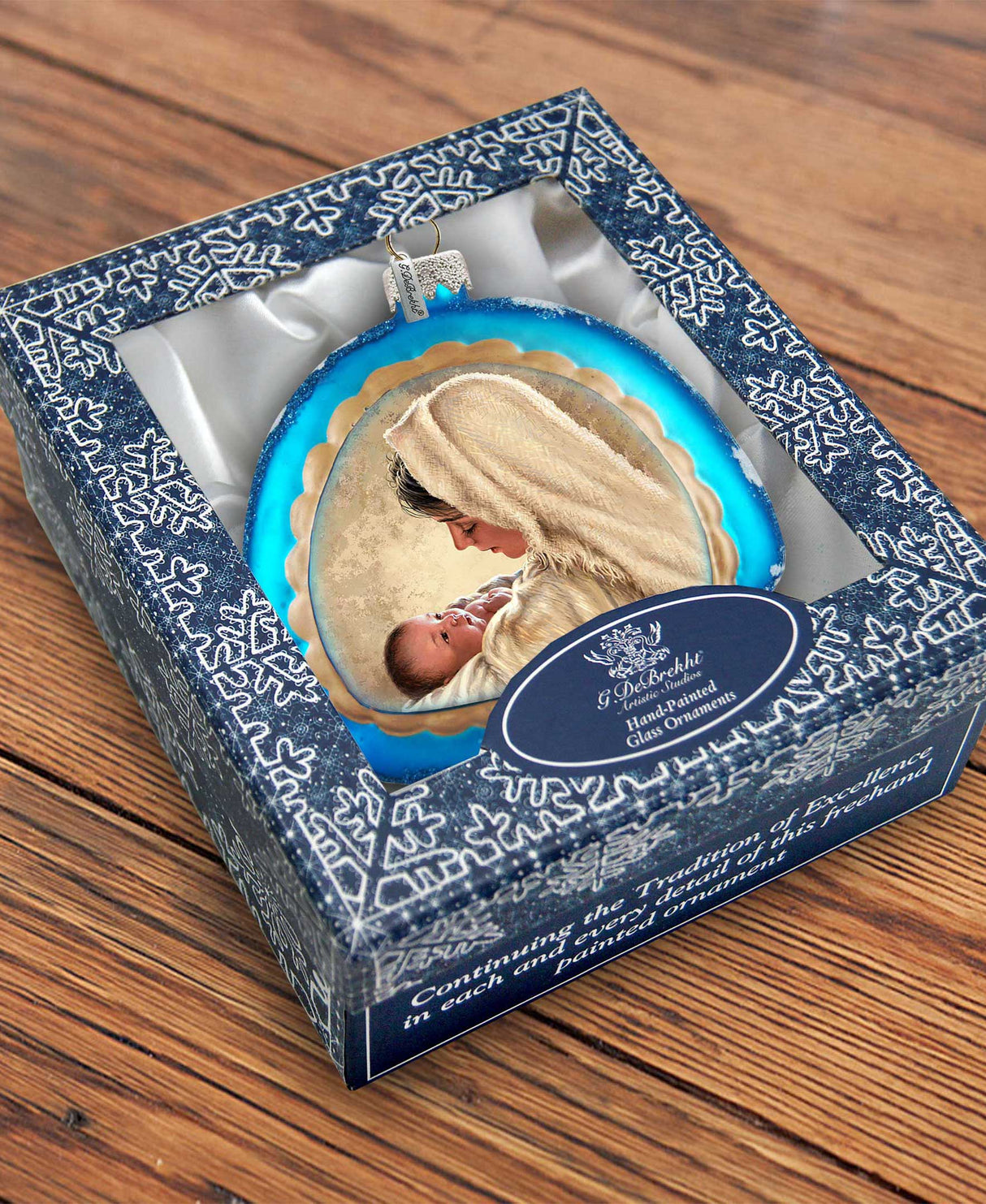 Mother of God Glass Rainbow Christmas Ornament by D. Gelsinger - Nativity Holiday Decor - 756-025-DG