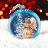 Angels Christmas Wish Lg Glass Ornament by D.Gelsinger - Christmas Holiday Decor - 73961