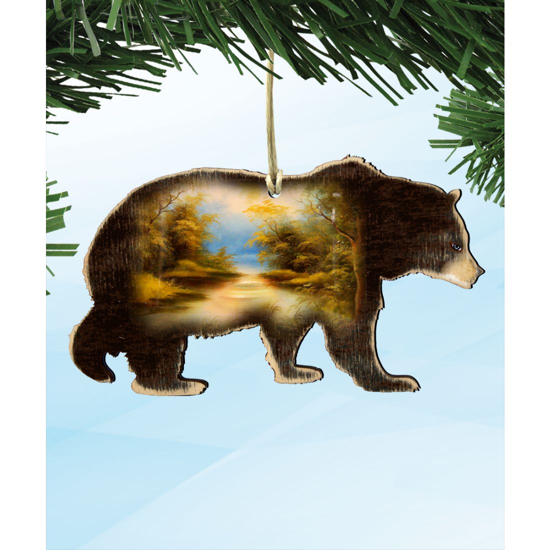 Black Bear Wooden Ornaments - Tree Ornament by G. DeBrekht - Wildlife Holiday Decor - 8198215-4