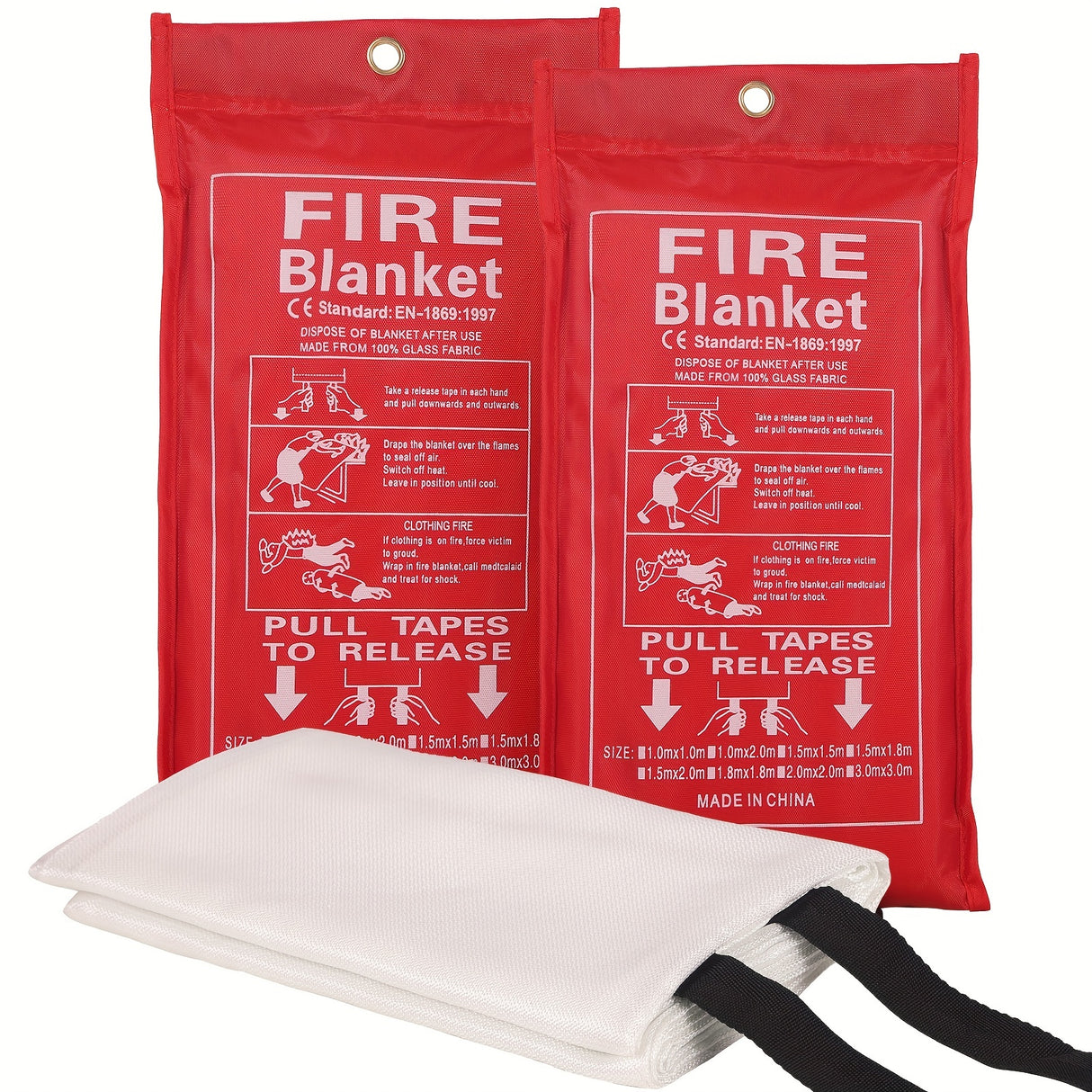 Manta esencial de seguridad contra incendios (1 unidad): portátil, reutilizable y resistente al calor para extinción de emergencia en casa, cocina, chimenea, escuela, barbacoa, coche y oficina. Solución compacta, duradera y fácil de usar.