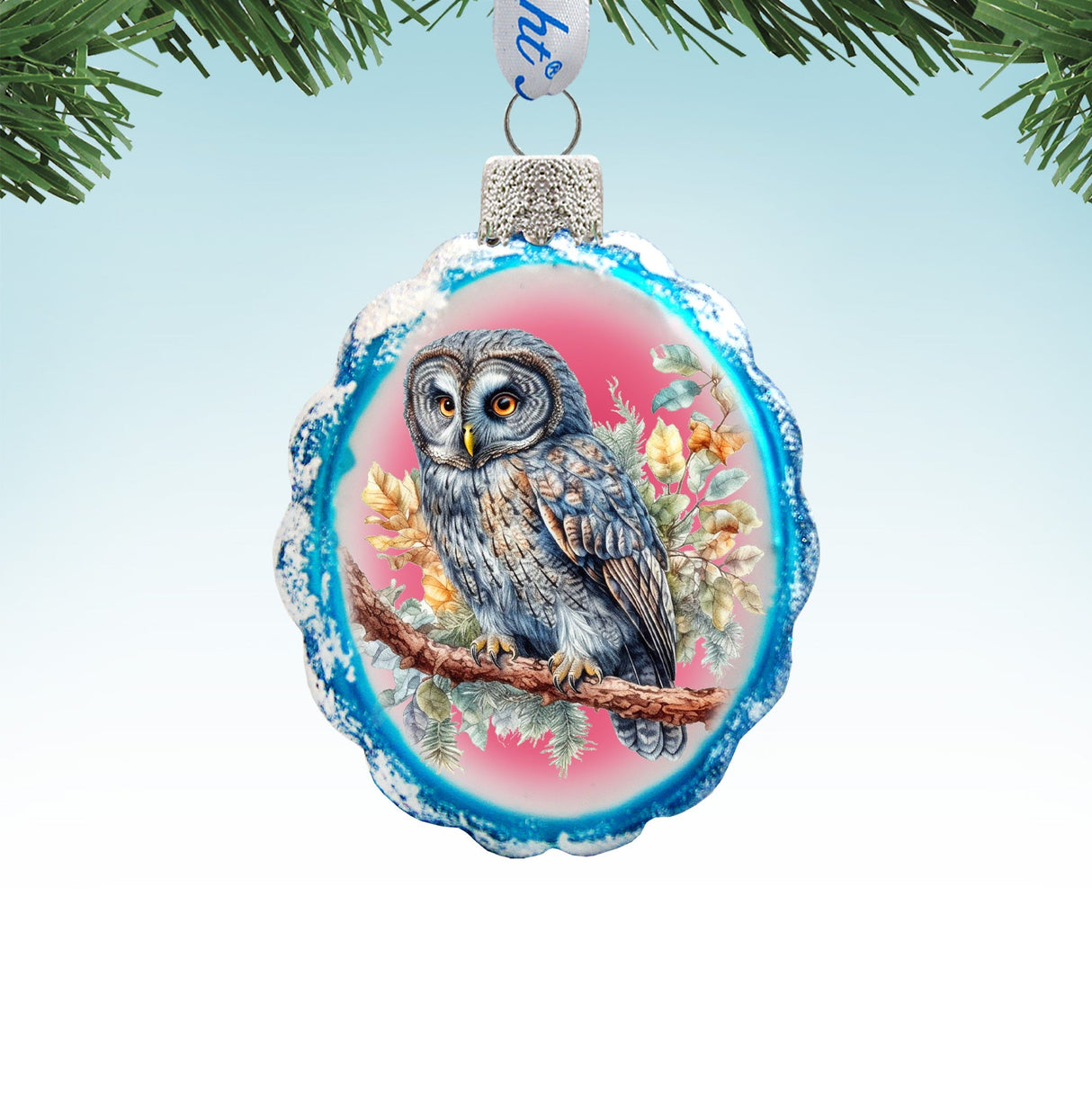 Gray Owl Mercury Glass Ornaments by G. Debrekht - Wildlife Holiday Decor - 776003