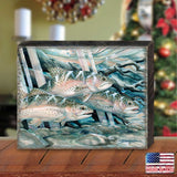 Catch the Rainbow Trout Wooden Wall Art by J. Bergsma - Nature Wildlife Decor - 85922674B-JB