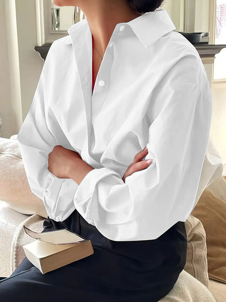 Simple Casual Long Sleeve Solid Color Shirt With Pocket - Lootquake