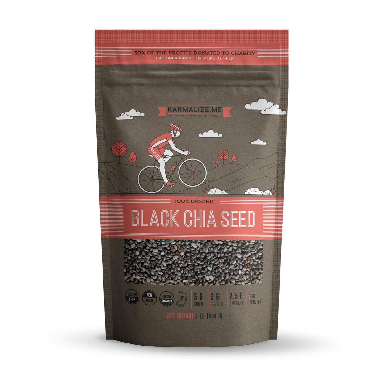 Semillas de chía negra 100 % orgánicas - 1 lb