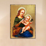 Virgin Mary Directress Wooden Gold Plated Religious Christian odox Sacred Icon - Inspirational Icon Decor - 85031