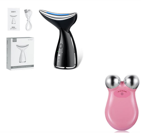 EMS Microcurrent Neck Face Beauty Device With 3 Colors LED Photon Therapy Skin Tighten Reduce Double Chin Face Lifting Devices - Lootquake