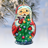 Adornos de madera para muñeco de nieve de Papá Noel de G. DeBrekht - Decoración navideña de Papá Noel - 8115060