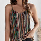 Ladies' Fashionable Geographical Print Retro Camisole Top - Lootquake