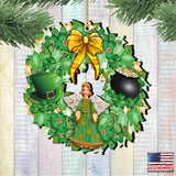 St Patrick's Day Wreath Wooden Ornaments by G. DeBrekht - Celtic Decor - 8185318