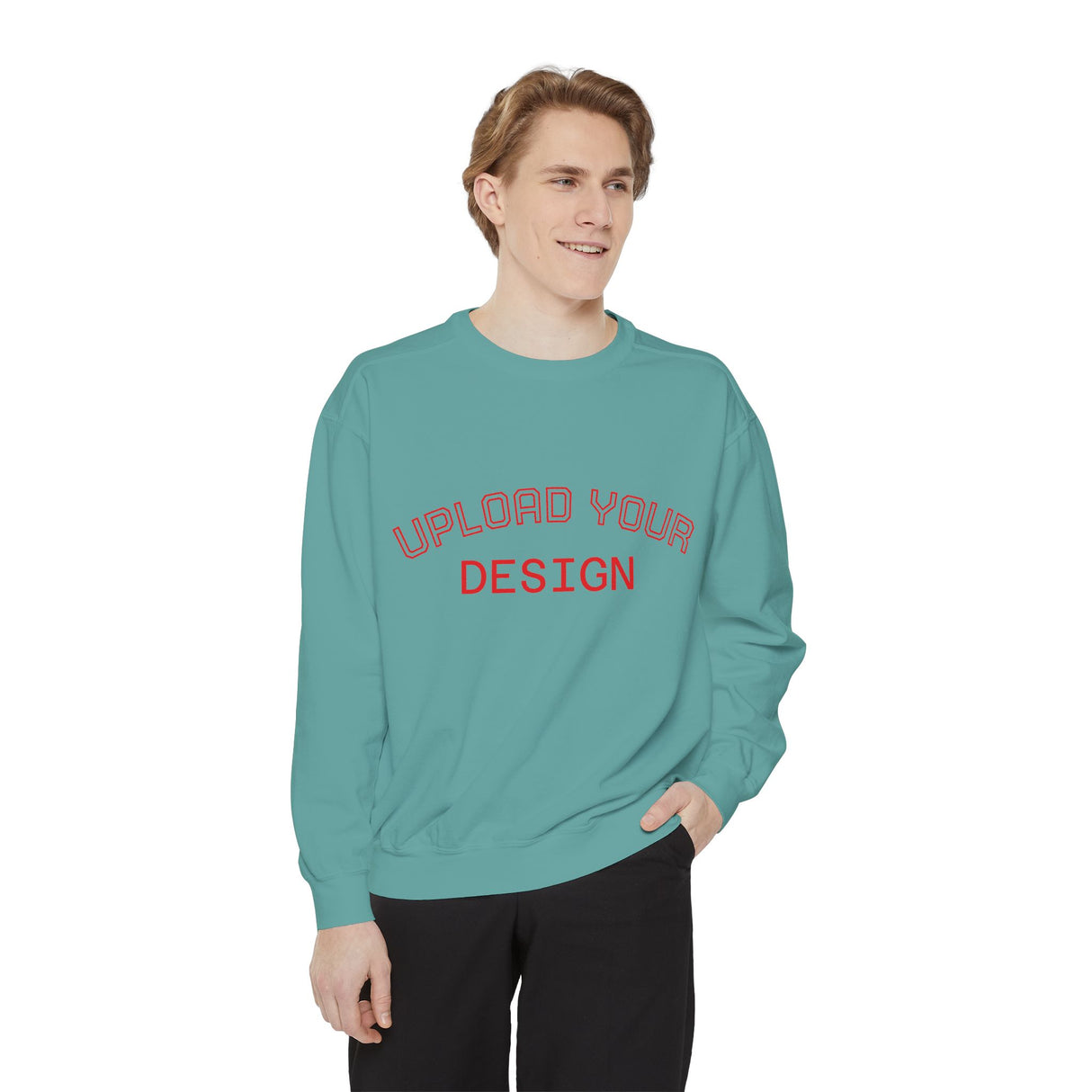Customizable Unisex Garment-Dyed Sweatshirt, Personalized Gift, Cozy Streetwear, Casual Outfit, Unique Design Sweatshirt