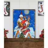 Arte mural de madera de Papá Noel con entrega especial de G. DeBrekht - Decoración navideña de Papá Noel y muñeco de nieve - 81215822B