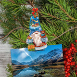 Holiday Gnomes Decorative Wooden Clip-on Ornaments Set of 6 by G. Debrekht  - Christmas Decor - 8090138C-S6