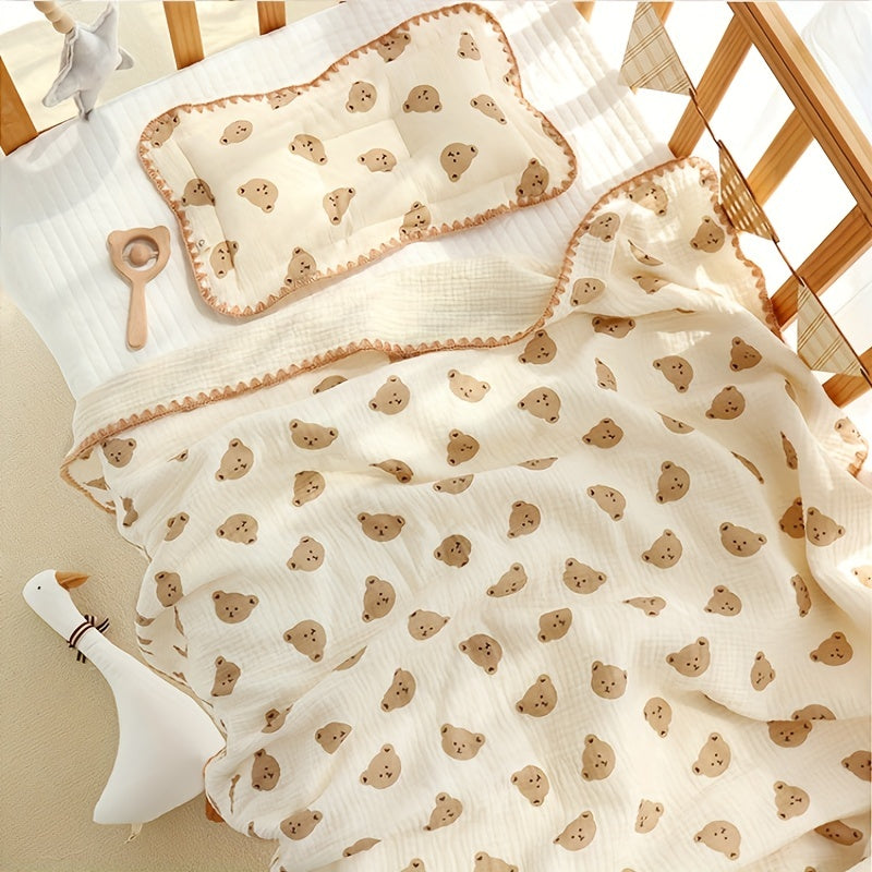 1pc Soft and Breathable Baby Muslin Swaddle Blanket for Boys and Girls - Cute Print Design - Perfect Newborn Baby Gift for Christmas