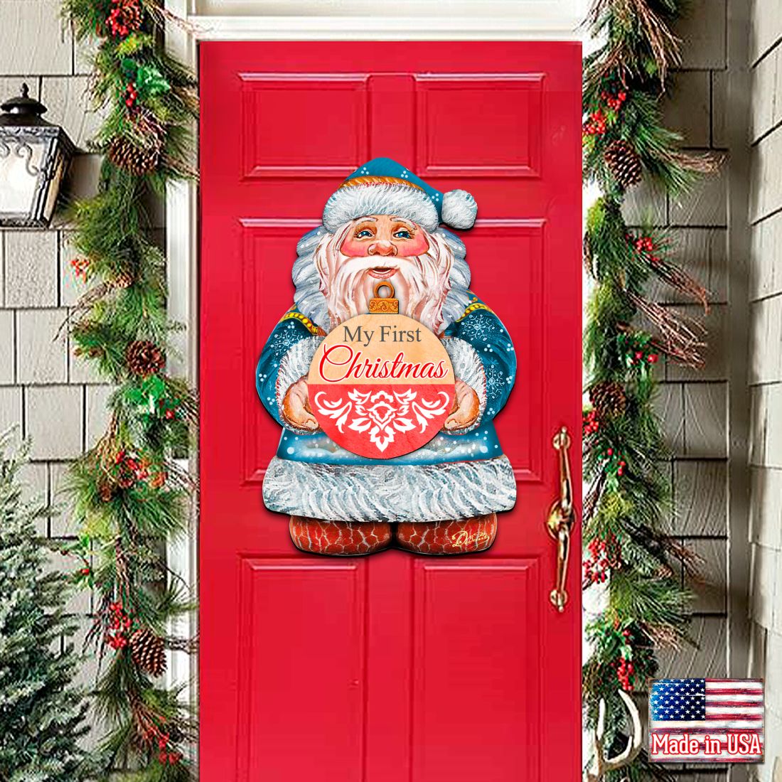 My First Christmas Door Decor by G. DeBrekht - Christmas Santa Snowman Decor - 8117810H-MFC
