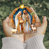 Nostalgic Nativity Scene Wooden Ornaments by G. DeBrekht Nativity Holiday Decor - 8611074