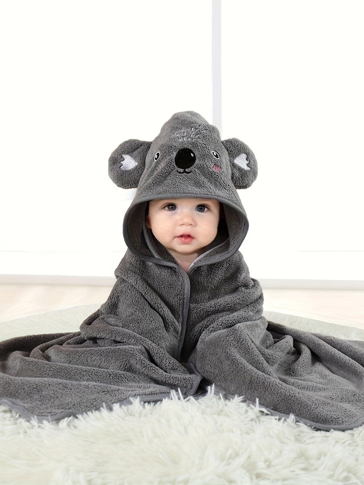 Albornoz con capucha para bebé niño, manta de baño, cochecito de bebé, bonita prenda exterior usable para múltiples usos.