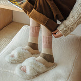 4 pares de calcetines gruesos, cálidos y cómodos, de rizo, de tubo medio, para mujer.