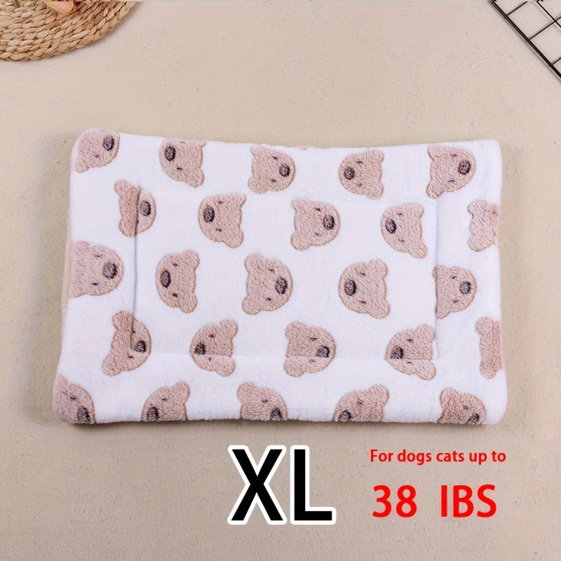 Manta rectangular para mascotas, resistente a la suciedad y para todas las estaciones - Cómoda cama con estampado de pata de perro y corazón (1 unidad)