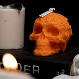 Bougie d'aromathérapie Crâne d'Halloween - Bougie parfumée à la cire de soja à mèche unique dans un pot, de forme ovale avec embellissements pailletés pour une décoration d'ambiance festive