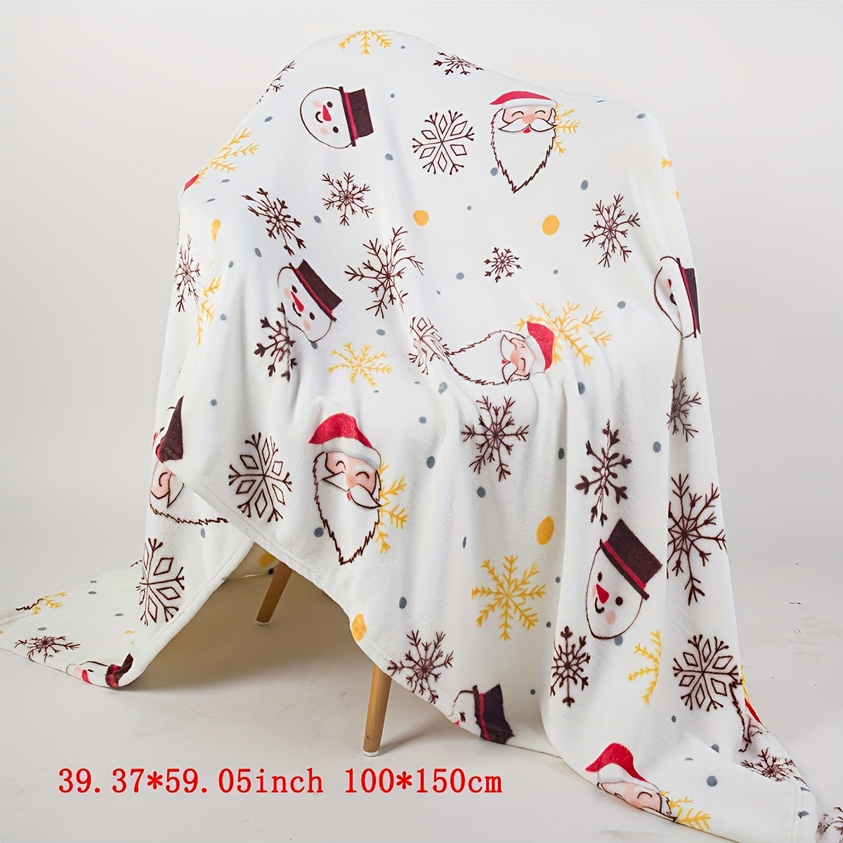 1 manta navideña de felpa, suave y cómoda, ideal para sofá, oficina, cama, camping, viajes, regalo de Navidad.